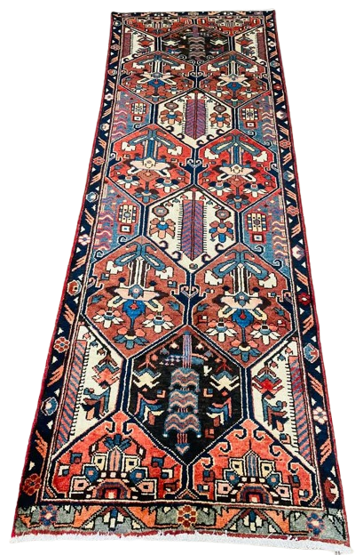 Origin "Bakhtiyar" Persian Rug Sheep Wool with Vegetable dyes 9'1" X 3'5"