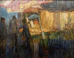 Market in Rain, Late Evening, Broadview and Gerard