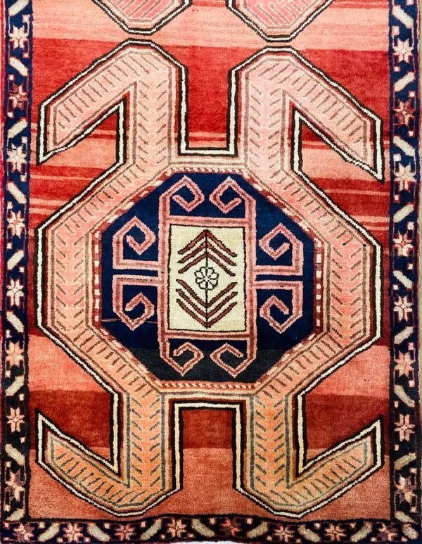 Origin "Ardebil" Hand Knotted Sheep Wool Persian Rug with Geometric Pattern 9'11" X 3'1"