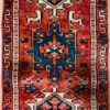 Origin "Gharajeh" Hand Knotted Sheep Wool Persian Rug with Geometric Pattern 5'1" X 1'6"