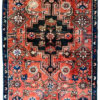 Origin "Hamedan" Hand Knotted Sheep Wool Persian Rug Natural Dyes with Geometric and Tribal Motif Patterns 9'2" X 2'8"