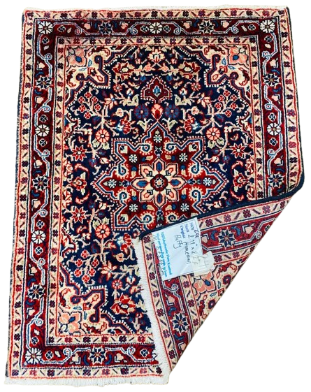 Origin "Hamedan" Hand Knotted Sheep Wool Persian Rug with Floral Pattern 2'11" X 2'2"