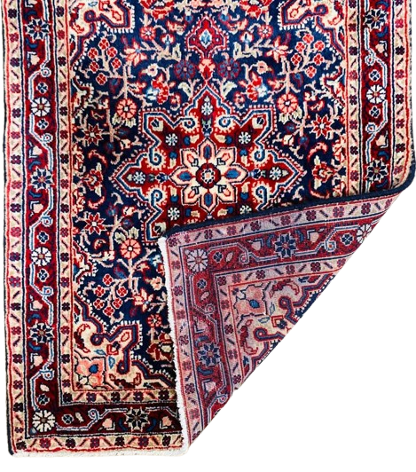 Origin "Hamedan" Hand Knotted Sheep Wool Persian Rug with Floral Pattern 2'11" X 2'2"