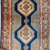 Origin "Ardebil" Hand Knotted Persian Rug with Geometric Pattern 13'2" X 3'9"