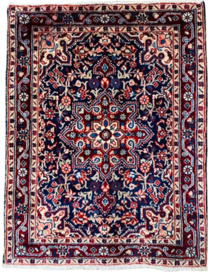 Origin "Hamedan" Hand Knotted Sheep Wool Persian Rug with Floral Pattern 2'11" X 2'2"