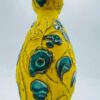 Rare 1960s-1970s Fat Lava West Germany Vase in Yellow and Blue Flowers by Bay Keramik