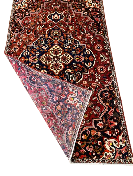Origin "Bakhtiyar" Persian Tribal Rug Hand Knotted Natural Dyes with Geometric Floral Patterns 8'5" X 5'