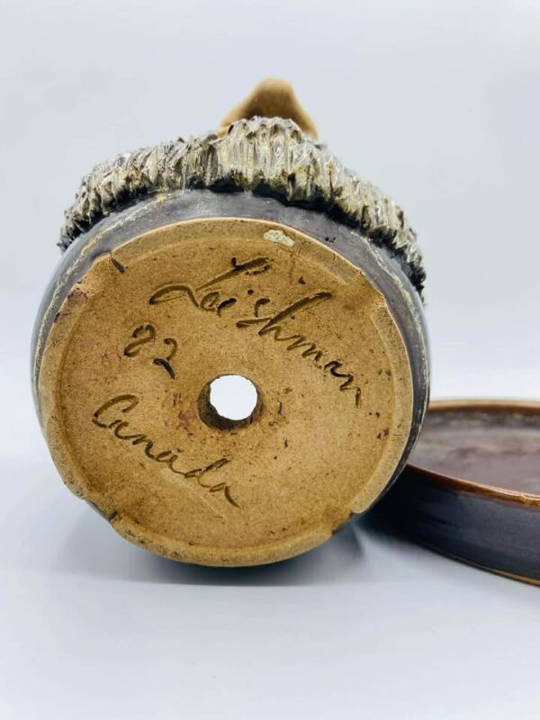 1982 Handcrafted Signed "Leishman" Studio Pottery Planter and Drip Tray