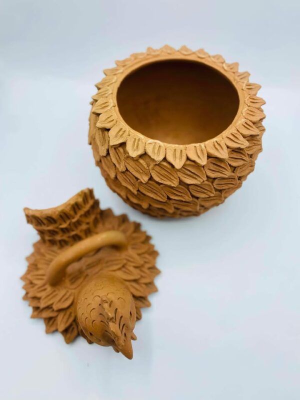Handcrafted Terracotta Folk Art Style Studio Pottery Chicken Jar