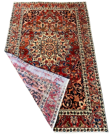 Origin "Bakhtiyar" Persian Tribal Rug Hand Knotted Vegetable Dyes with Geometric Floral Patterns 8'9" X 5'4"