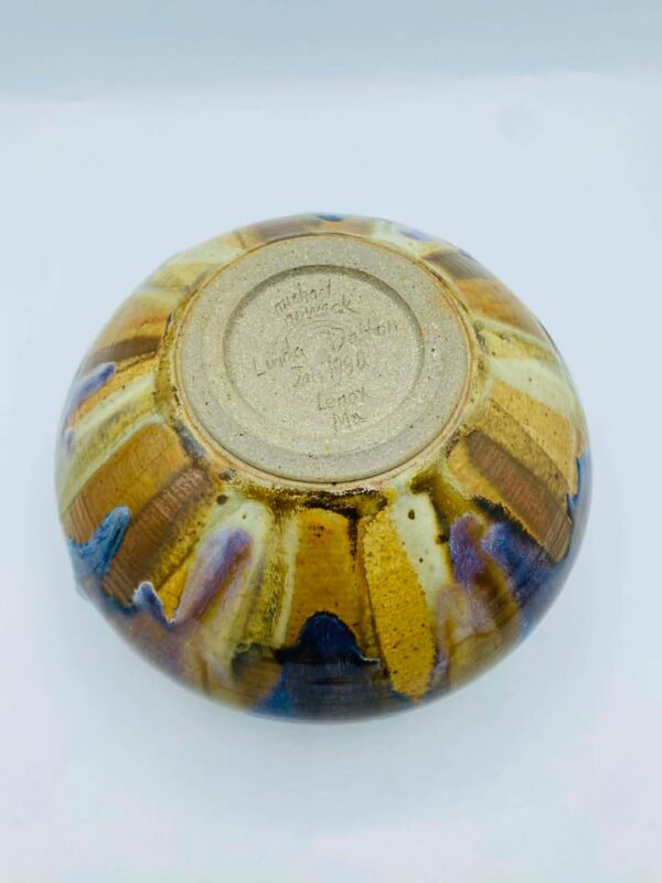 1990 Handmade Collaboration Studio Pottery Bowl Signed Michael Nowack and Linda Dalton