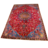 Origin "Khashan" Persian Tribal Rug Hand Knotted Natural Dyes with Central Medallion and Floral Patterns 9'11" X 6'11"