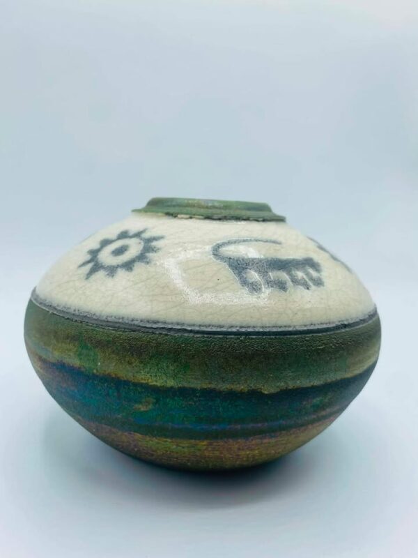 Signed "Jeremy Diller" Authentic Ruku Art Pottery Vase