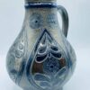 Early German Westerwald Salt Glazed Stoneware Pottery Signed Pitcher/Jug