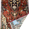 Origin "Bijar" Persian Rug Hand Knotted Natural Dyes with Geometric Patterns 6'8" X 2'8"