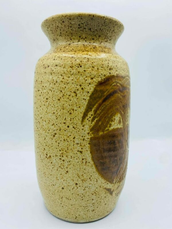 Signed "Tamarack Studios" Rustic Carved Stoneware Pottery Vase