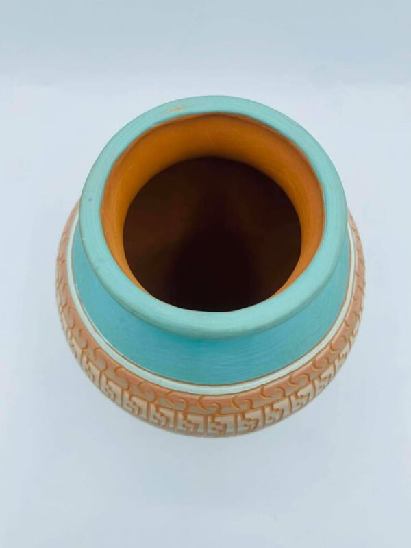 Native American Navajo pottery Vase Signed "Ron J"