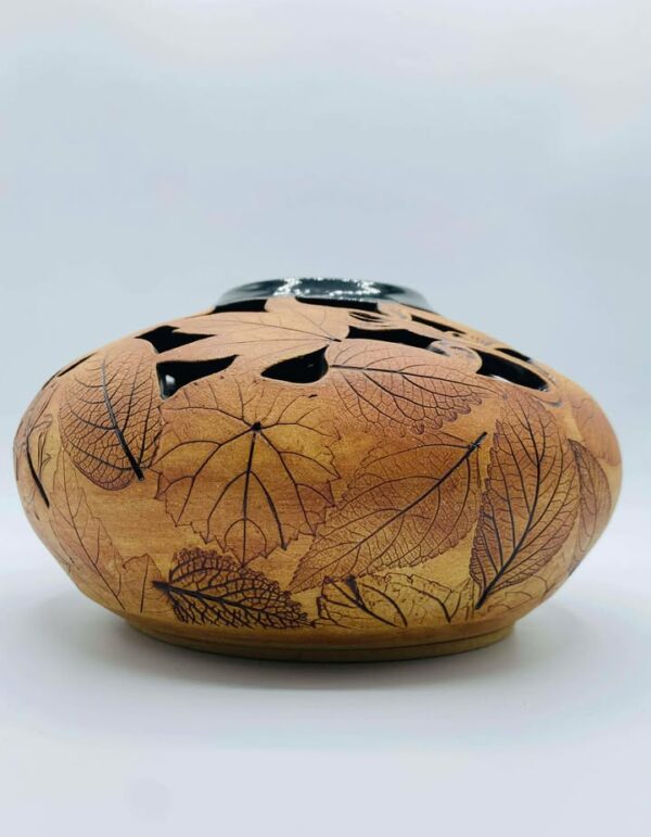 Vintage Meyer Malabar Pottery Leaf Imprint Vase