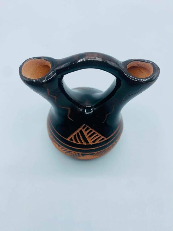 Signed "JID" Native American Navajo Etched Pottery Wedding Vase