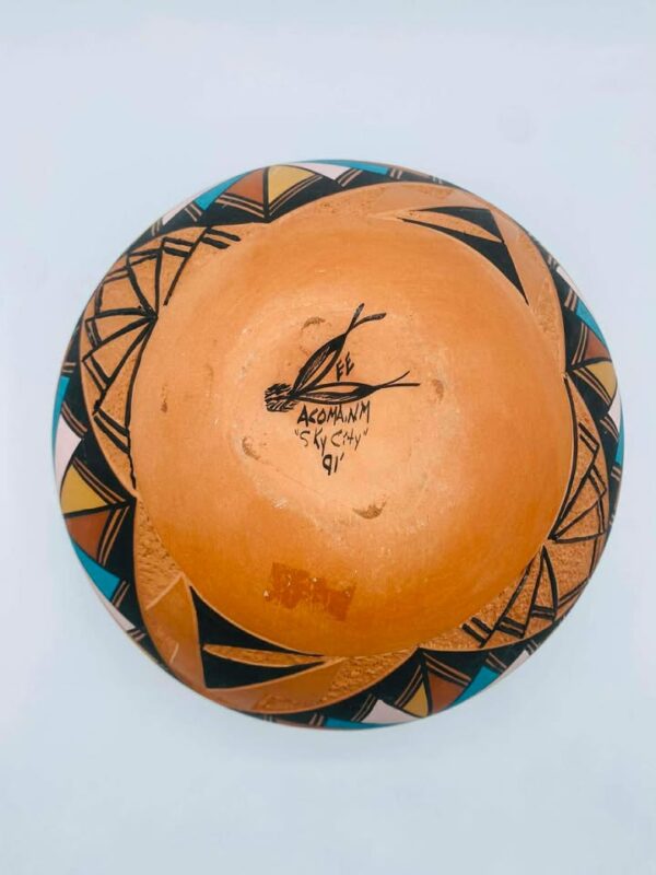Signed 1991 Sky City N.M Acoma Pueblo Native American Pottery Vase