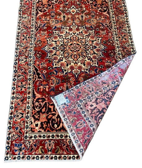 Origin "Bakhtiyar" Persian Tribal Rug Hand Knotted Vegetable Dyes with Geometric Floral Patterns 8'9" X 5'4"