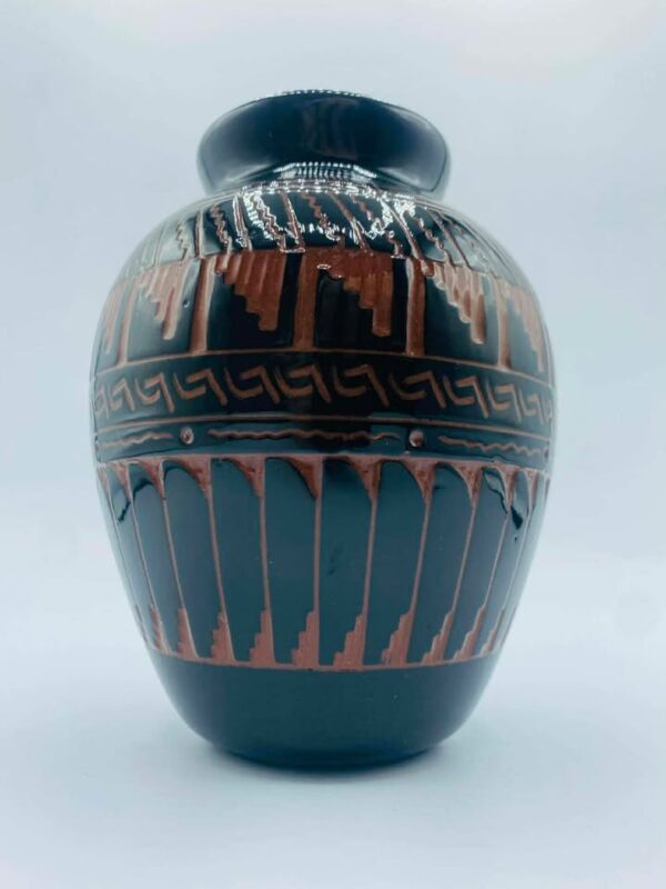 2001 Signed Billy Dennison Navajo Etched Pottery Vase