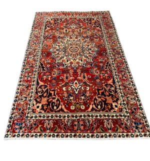 Origin "Bakhtiyar" Persian Tribal Rug Hand Knotted Vegetable Dyes with Geometric Floral Patterns 8'9" X 5'4"