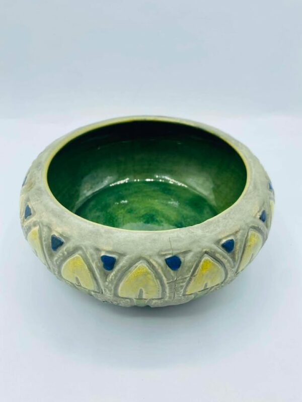 Early Roseville Art Pottery Bowl Arts & Crafts / Art Nouveau Relief Design