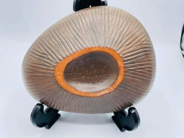 1970s L&M Vintage Canadian Redware Inuit Hunter Pottery Dish