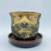 1982 Handcrafted Signed "Leishman" Studio Pottery Planter and Drip Tray
