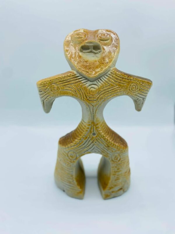 Heart Shape Dogu Ceramic Figurine Most Likely Made in Japan