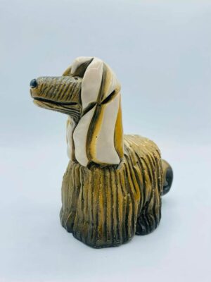 Signed "a.R" Handmade Afghan Hound Dog Figurine