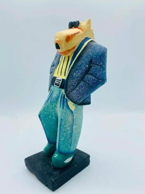 Hand-Carved Wooden Folk Art Figurine