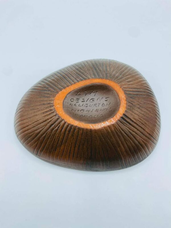 1970s L&M Vintage Canadian Redware Inuit Hunter Pottery Dish