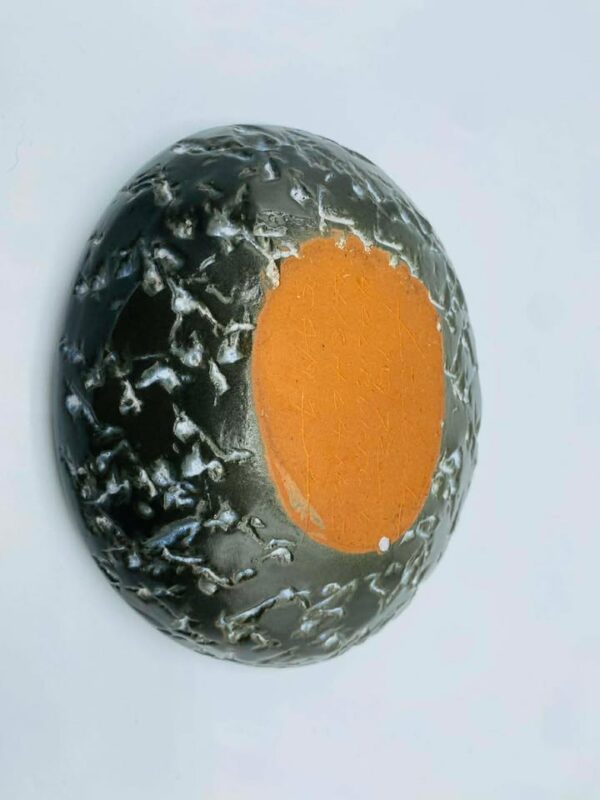 1972 signed "LSchinko" Hand-painted Sgraffito Abstract Bird Motif Pottery Dish