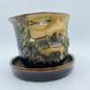 1982 Handcrafted Signed "Leishman" Studio Pottery Planter and Drip Tray