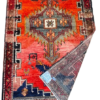 Origin "Hamedan" Persian Tribal Rug Hand Knotted Natural Dyes with Geometric Patterns 7' X 4'