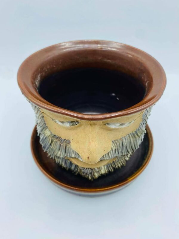 1982 Handcrafted Signed "Leishman" Studio Pottery Planter and Drip Tray