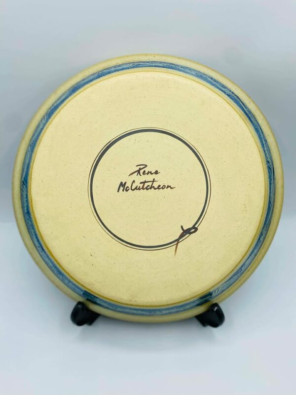1980s Handmade Studio Pottery Plate Signed and Stamped Rene McCutcheon