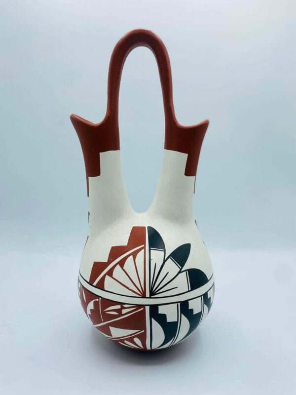1987 Signed "SUNFLOWER" Taos Pueblo Native American Pottery Wedding Vase