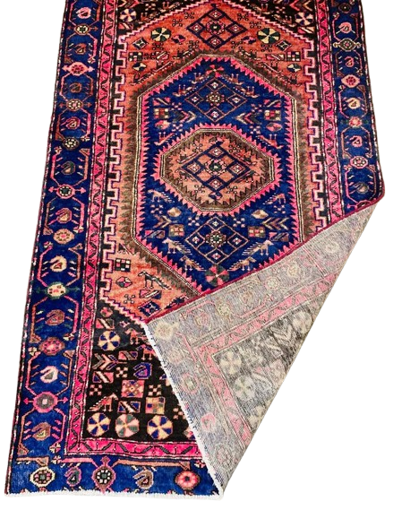 Origin "Zanjan" Persian Tribal Rug Hand Knotted Natural Dyes with Geometric/Floral Patterns 7'4" X 4'10"