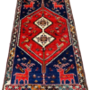 Origin "Shiraz" Persian Tribal Rug Hand Knotted Natural Dyes with Animal Geometric Floral Patterns 6'7" X 4'