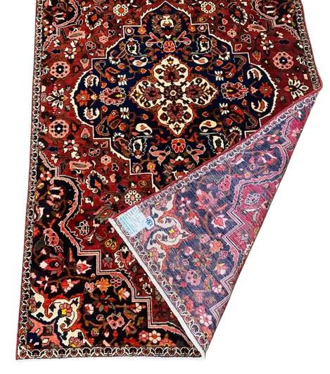 Origin "Bakhtiyar" Persian Tribal Rug Hand Knotted Natural Dyes with Geometric Floral Patterns 8'5" X 5'