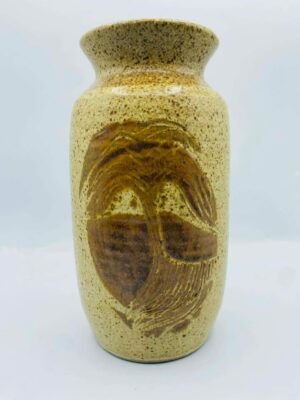 Signed "Tamarack Studios" Rustic Carved Stoneware Pottery Vase