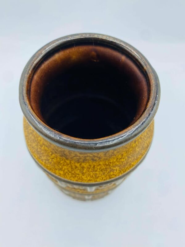 1960s-1970s West Germany Pottery By Bay Keramik Vase with Six Leaf Pattern