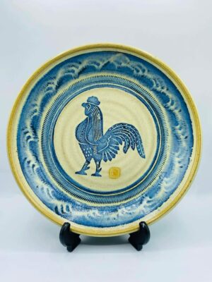 1980s Handmade Studio Pottery Plate Signed and Stamped Rene McCutcheon