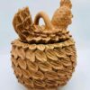 Handcrafted Terracotta Folk Art Style Studio Pottery Chicken Jar