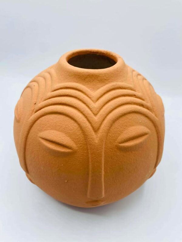Mid century Modern Multi Face Terracotta Vase