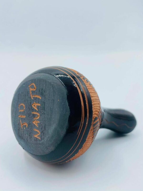 Signed "JID" Native American Navajo Etched Pottery Wedding Vase