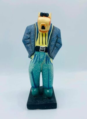 Hand-Carved Wooden Folk Art Figurine